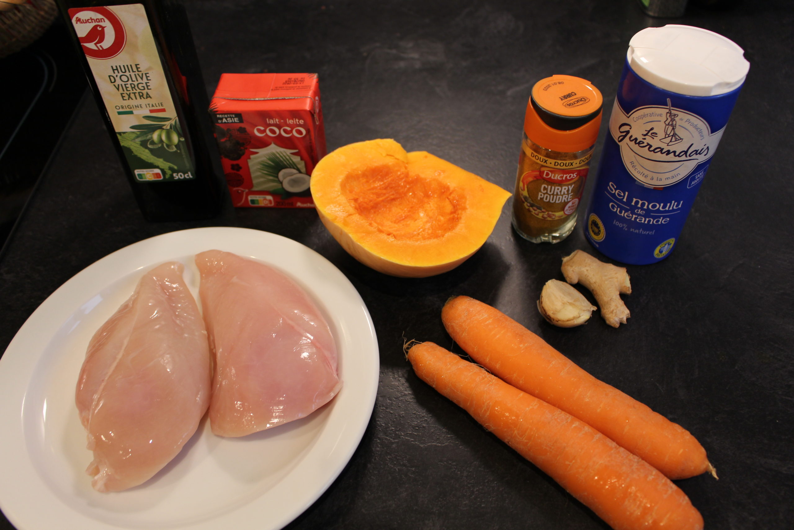 ingredients for butternut squash curry